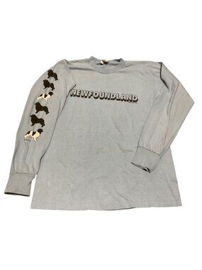 Newfoundland Dog Long Sleeve Graphic Shirt By Skimmers M USA Made Cotton Blend